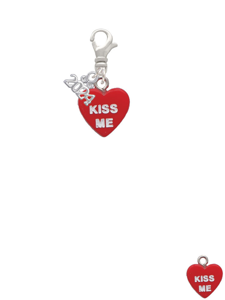 Delight Jewelry Acrylic Message Heart Clip on Charm with Year 2024 Image 2
