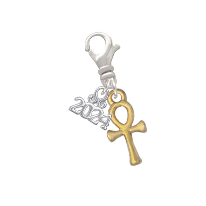 Delight Jewelry Small Ankh Clip on Charm with Year 2024 Image 4