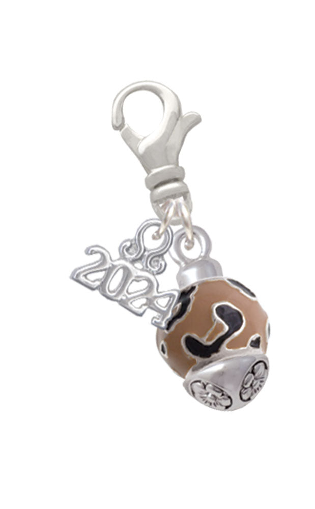 Delight Jewelry Plated Wide Animal Print Band Spinner Clip on Charm with Year 2024 Image 3