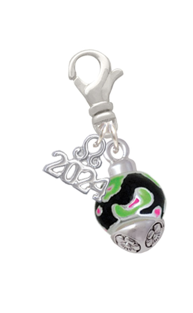Delight Jewelry Plated Wide Animal Print Band Spinner Clip on Charm with Year 2024 Image 4