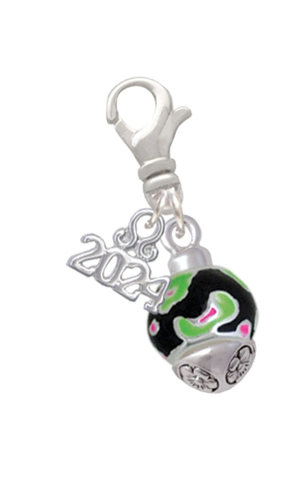 Delight Jewelry Plated Wide Animal Print Band Spinner Clip on Charm with Year 2024 Image 1