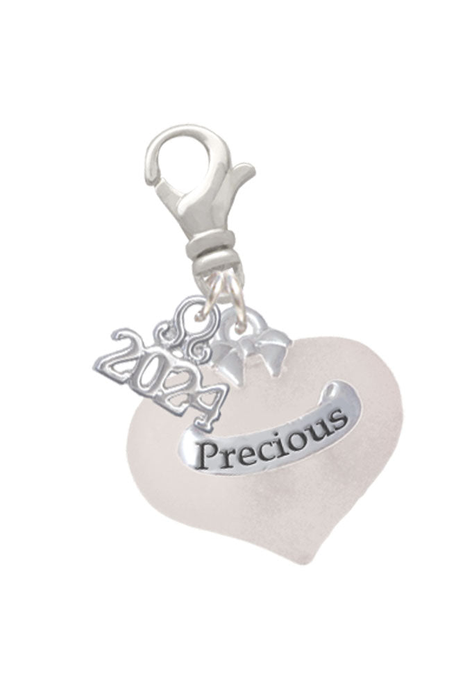 Delight Jewelry Heart with Baby Feet Clip on Charm with Year 2024 Image 1