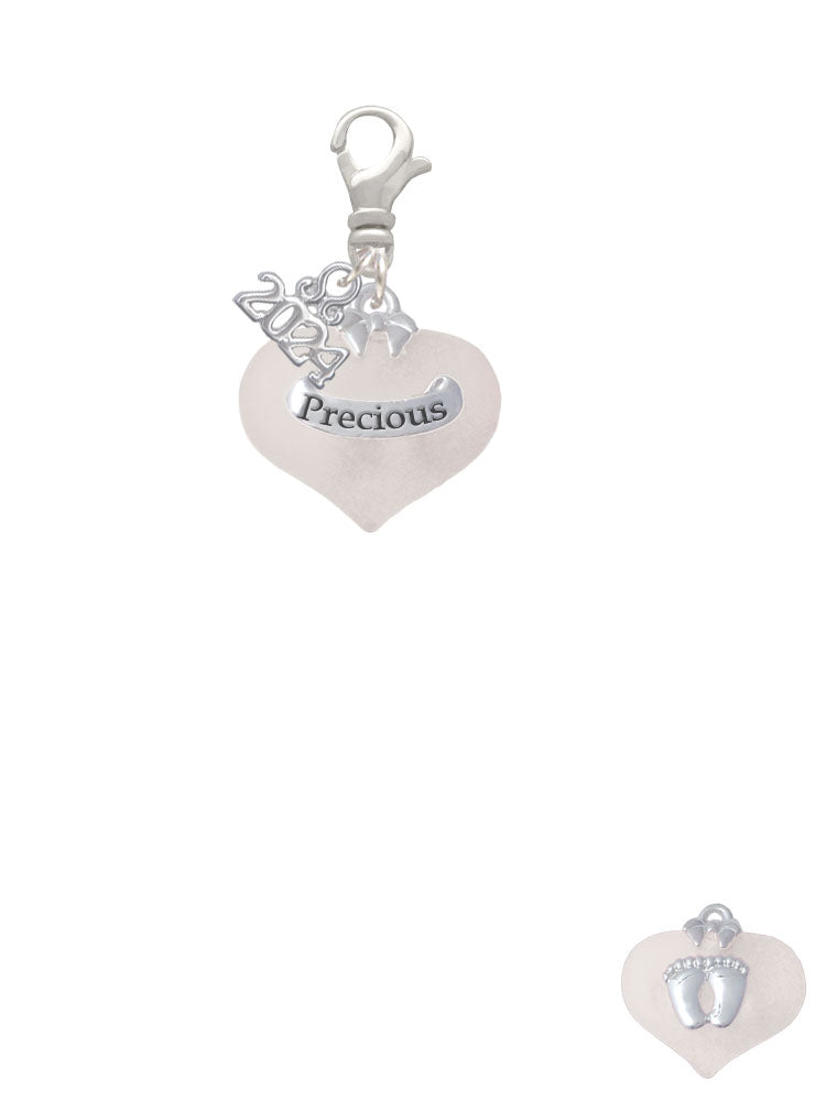 Delight Jewelry Heart with Baby Feet Clip on Charm with Year 2024 Image 2