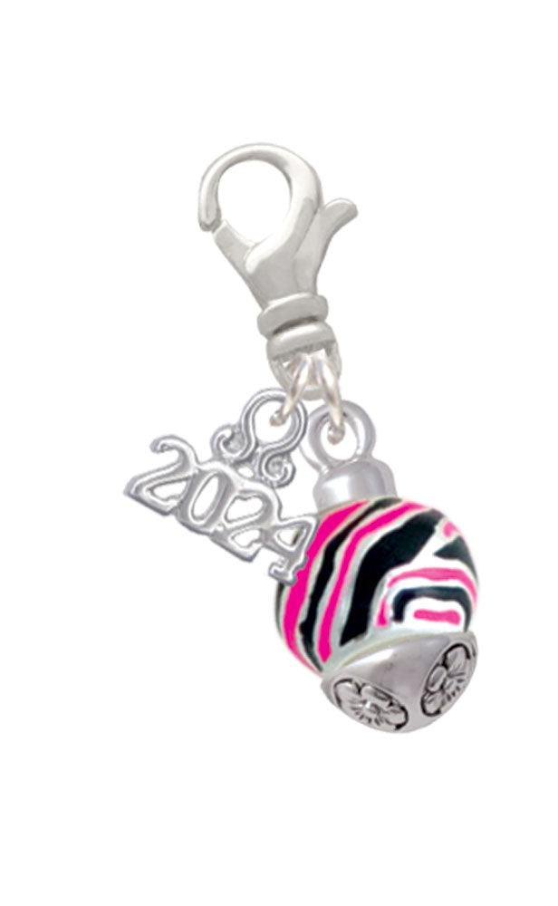 Delight Jewelry Plated Wide Animal Print Band Spinner Clip on Charm with Year 2024 Image 6
