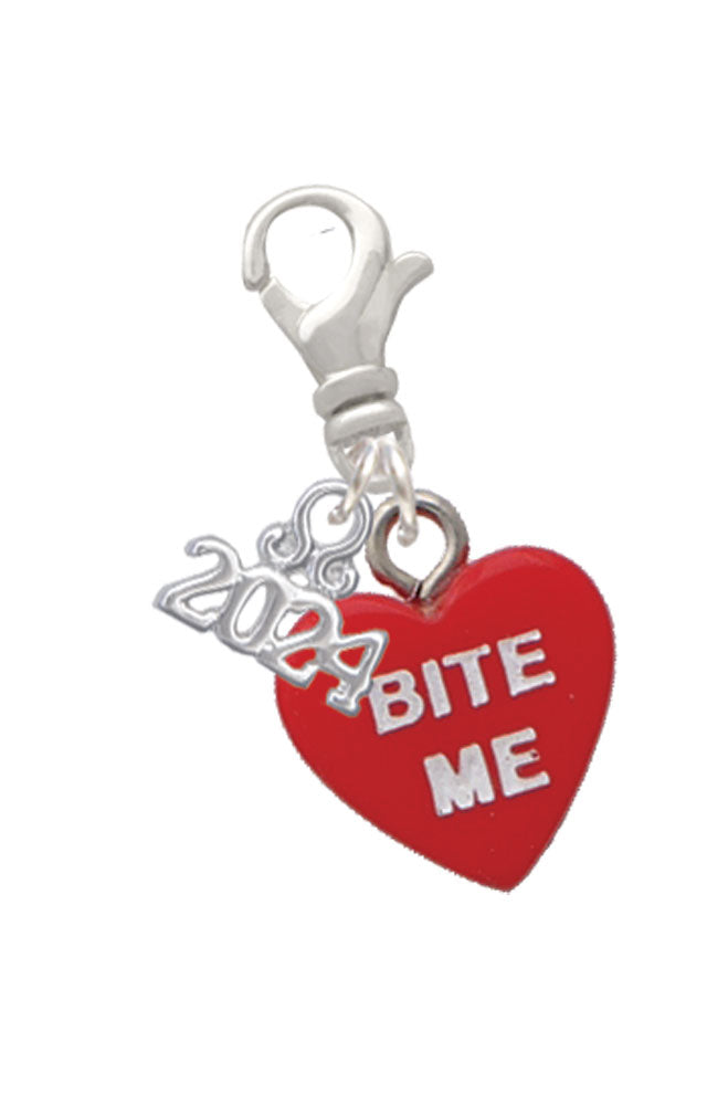 Delight Jewelry Acrylic Message Heart Clip on Charm with Year 2024 Image 6