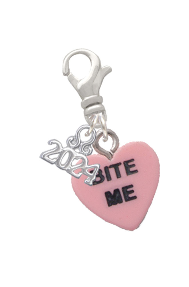 Delight Jewelry Acrylic Message Heart Clip on Charm with Year 2024 Image 7