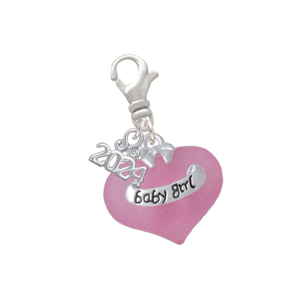 Delight Jewelry Heart with Baby Feet Clip on Charm with Year 2024 Image 4