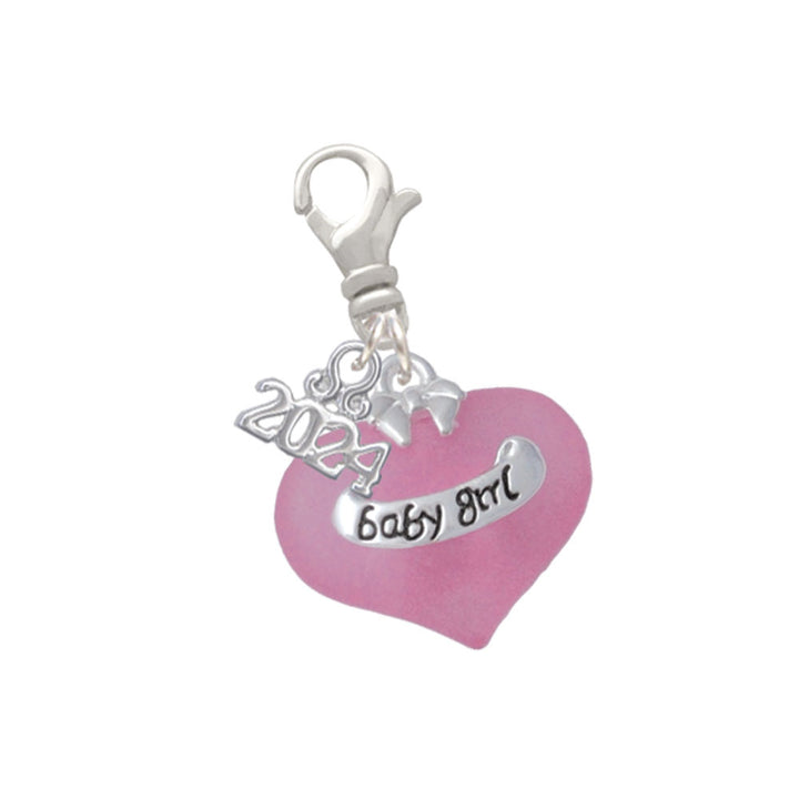 Delight Jewelry Heart with Baby Feet Clip on Charm with Year 2024 Image 4