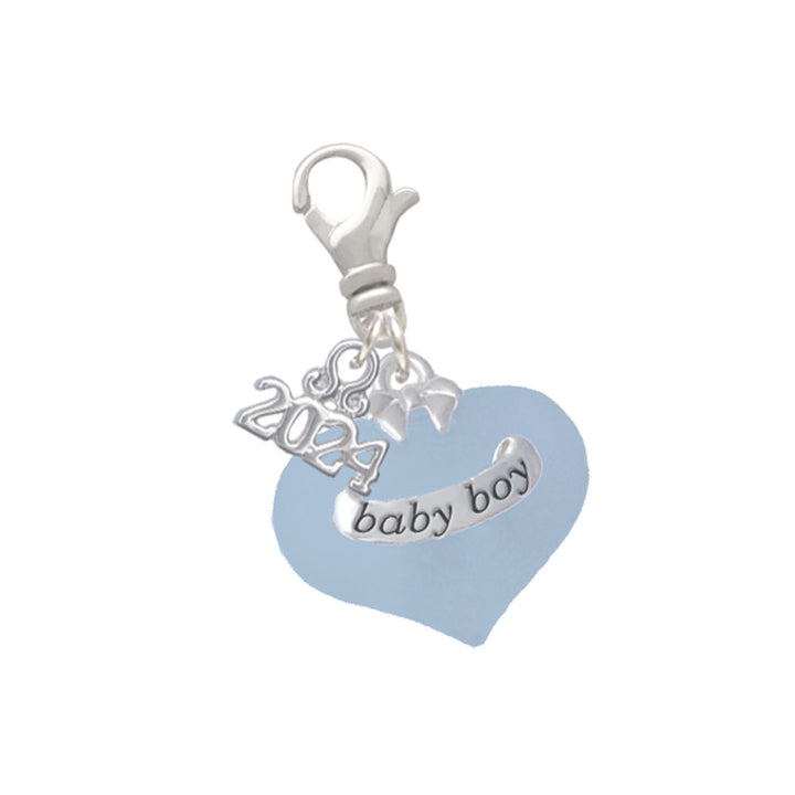 Delight Jewelry Heart with Baby Feet Clip on Charm with Year 2024 Image 1