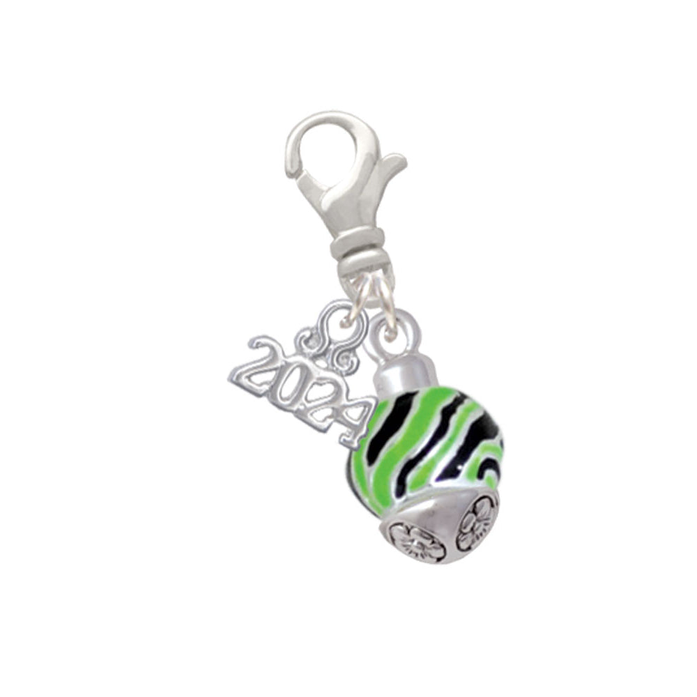 Delight Jewelry Plated Wide Animal Print Band Spinner Clip on Charm with Year 2024 Image 8
