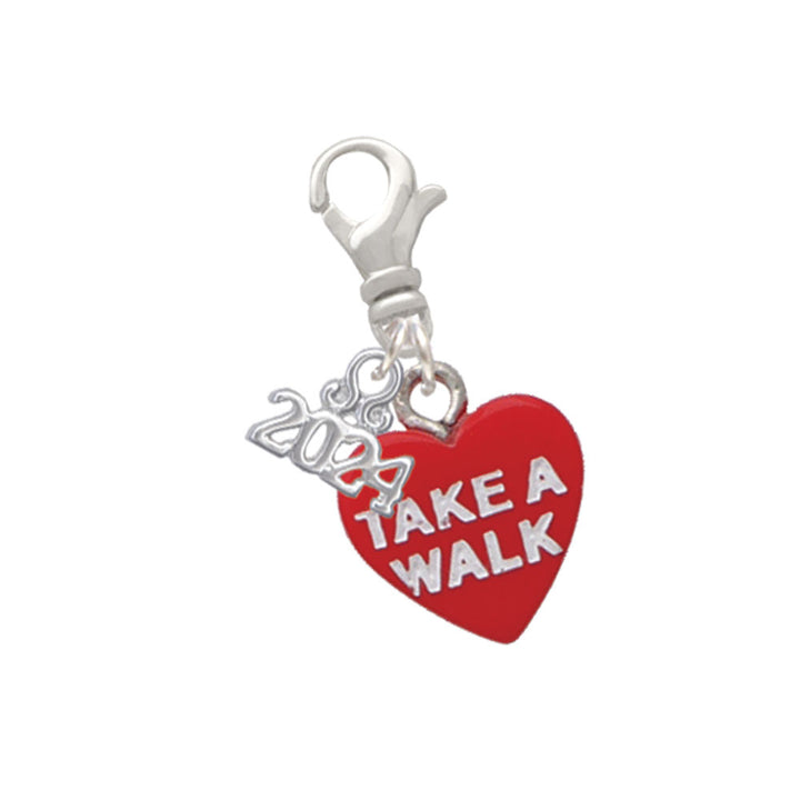 Delight Jewelry Acrylic Message Heart Clip on Charm with Year 2024 Image 10