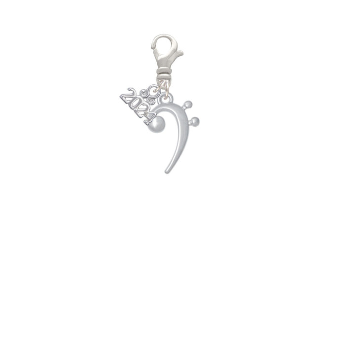 Delight Jewelry Plated Bass Clef Clip on Charm with Year 2024 Image 2