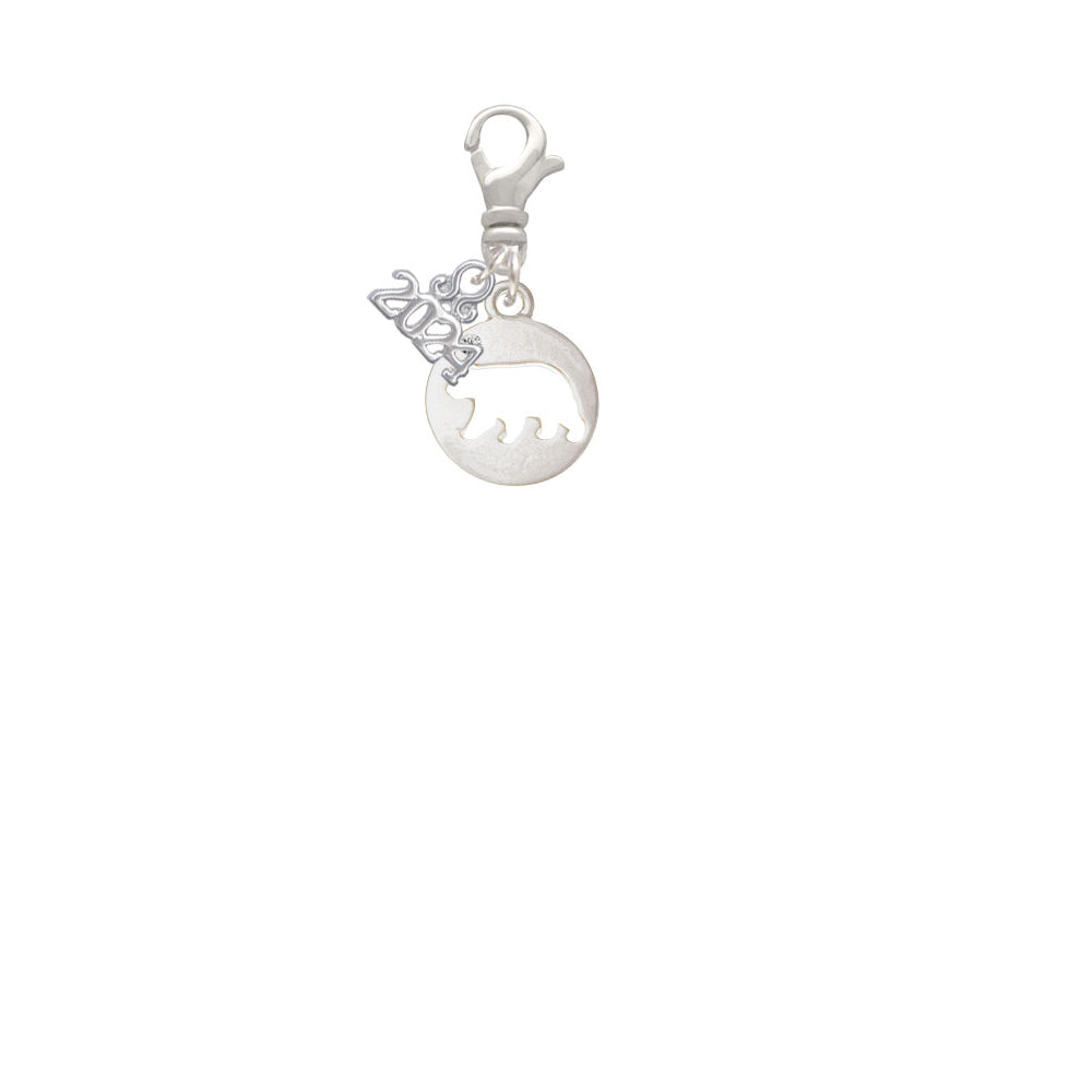 Delight Jewelry Bear Silhouette Clip on Charm with Year 2024 Image 2