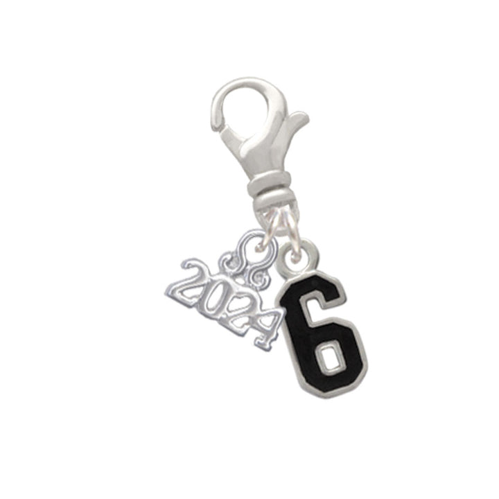 Delight Jewelry Silvertone Black Number Clip on Charm with Year 2024 Image 6