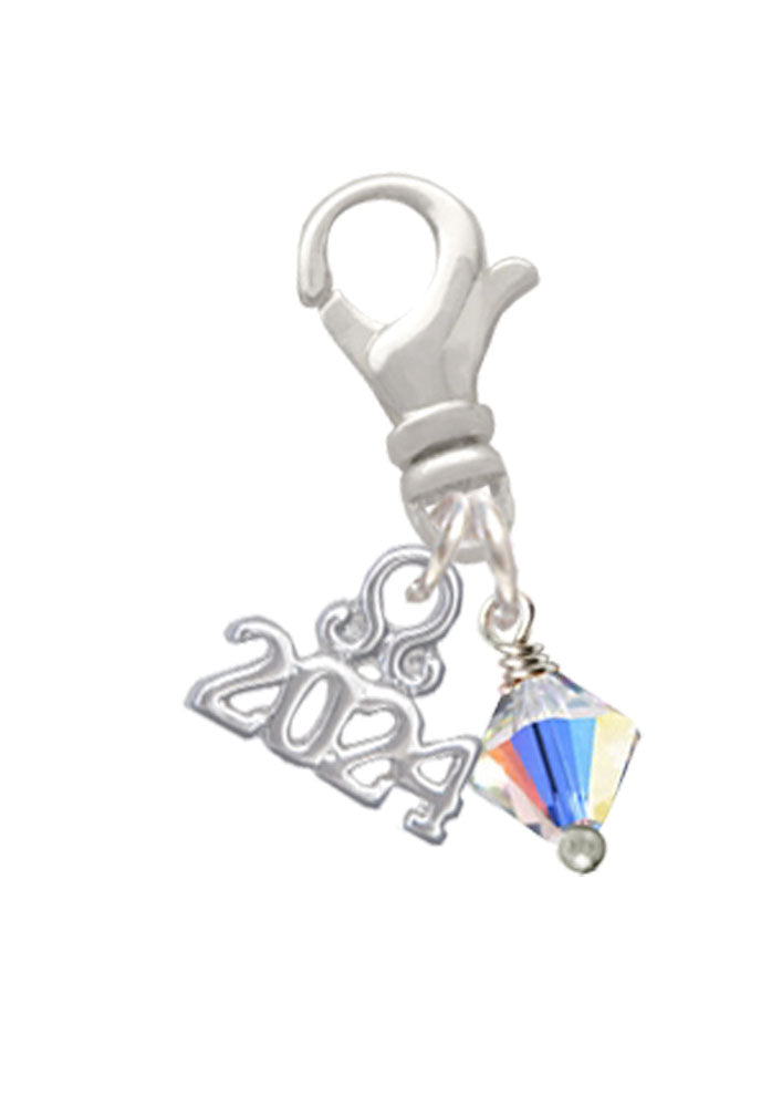 Delight Jewelry Crystal Bicone Clip on Charm with Year 2024 Image 2