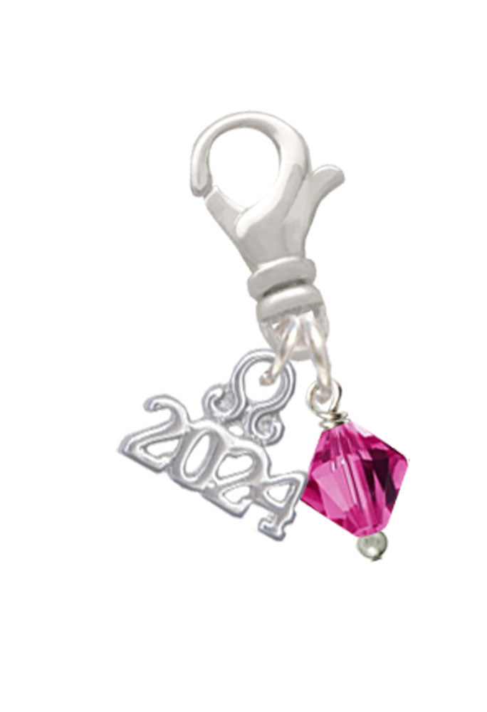Delight Jewelry Crystal Bicone Clip on Charm with Year 2024 Image 3