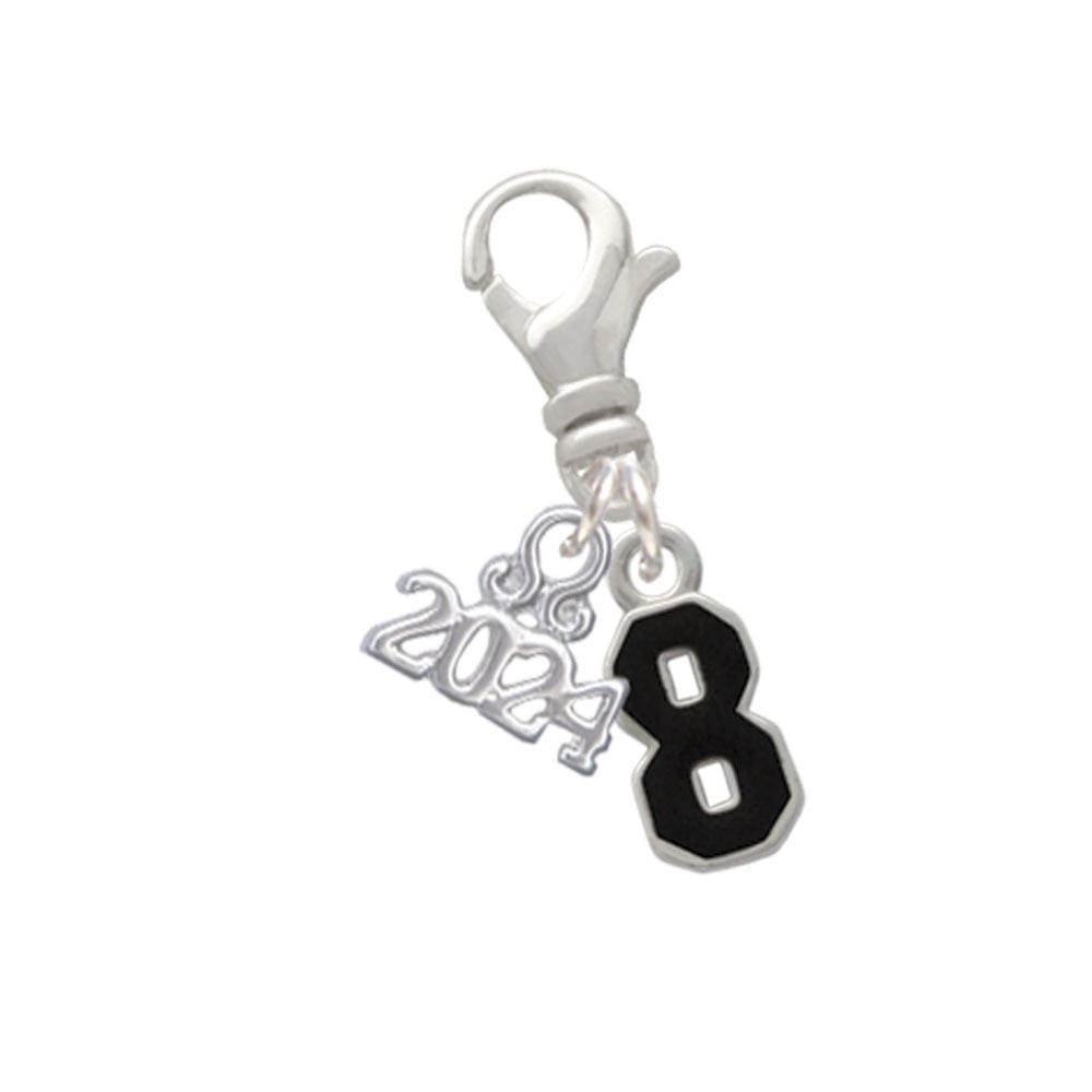 Delight Jewelry Silvertone Black Number Clip on Charm with Year 2024 Image 1