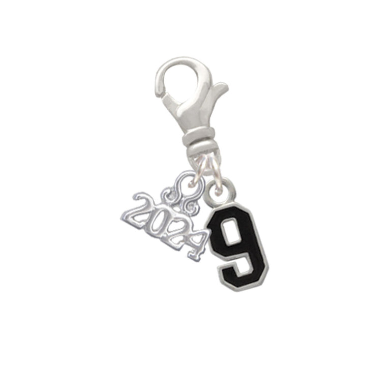 Delight Jewelry Silvertone Black Number Clip on Charm with Year 2024 Image 9