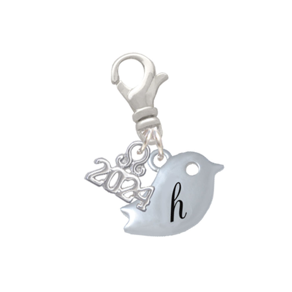 Delight Jewelry Silvertone Little Bird Initial - Clip on Charm with Year 2024 Image 8