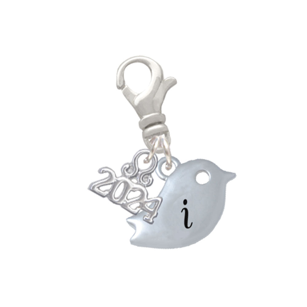 Delight Jewelry Silvertone Little Bird Initial - Clip on Charm with Year 2024 Image 9