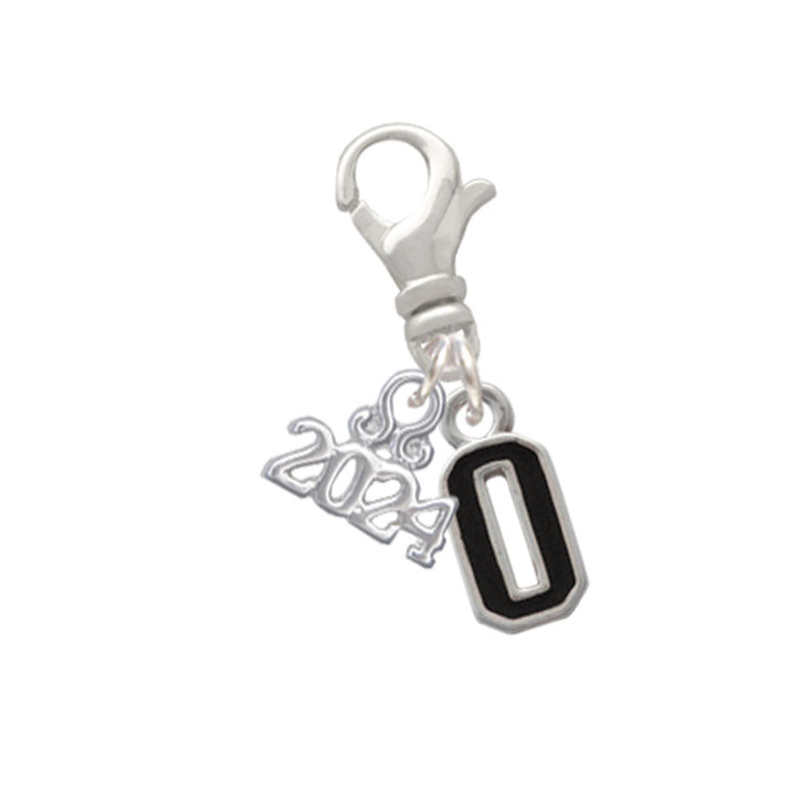 Delight Jewelry Silvertone Black Number Clip on Charm with Year 2024 Image 10