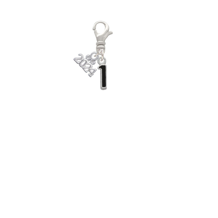 Delight Jewelry Silvertone Black Number Clip on Charm with Year 2024 Image 11