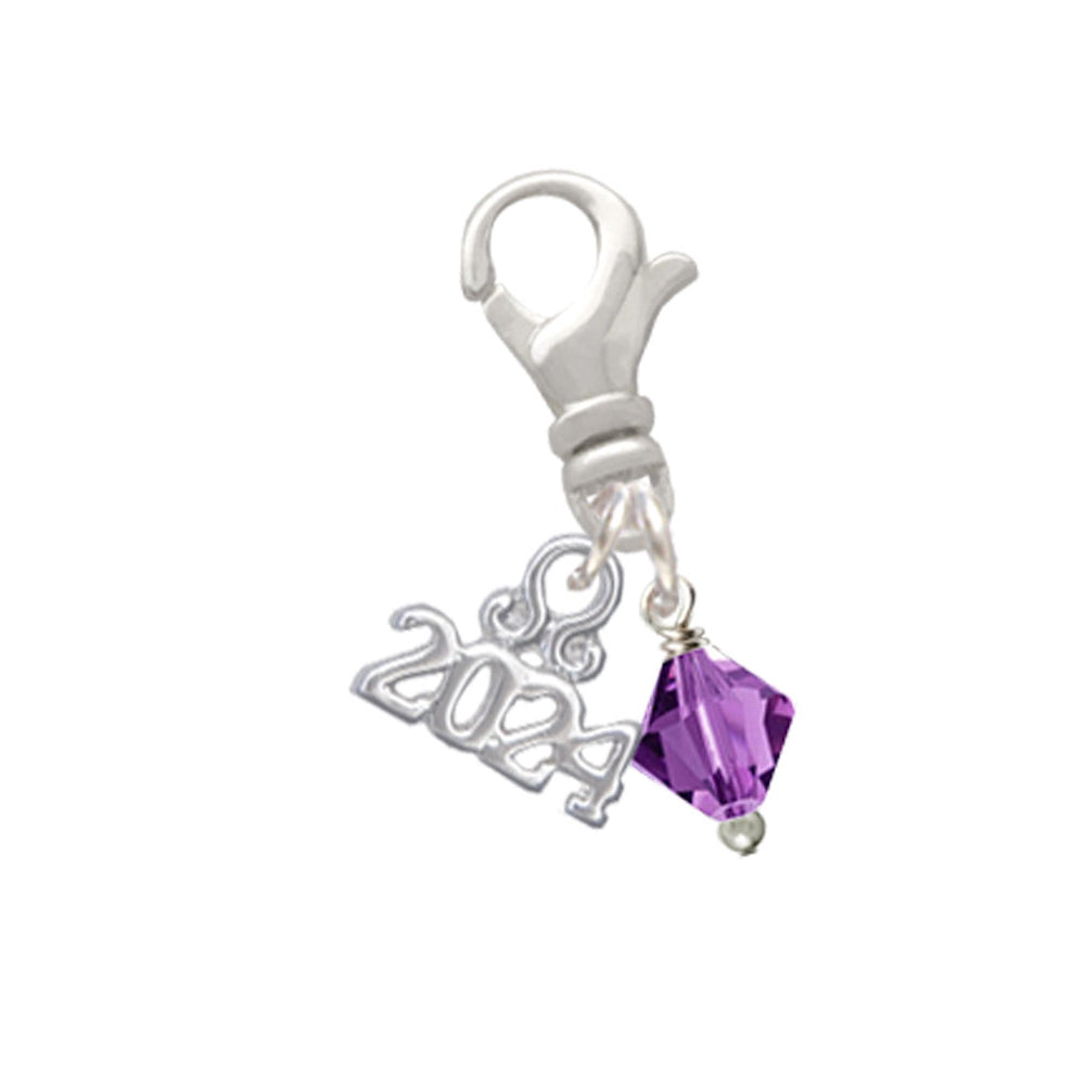Delight Jewelry Crystal Bicone Clip on Charm with Year 2024 Image 11