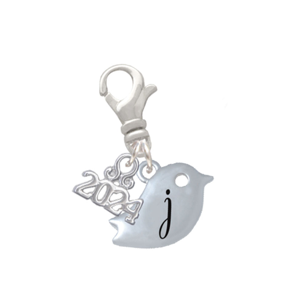 Delight Jewelry Silvertone Little Bird Initial - Clip on Charm with Year 2024 Image 10
