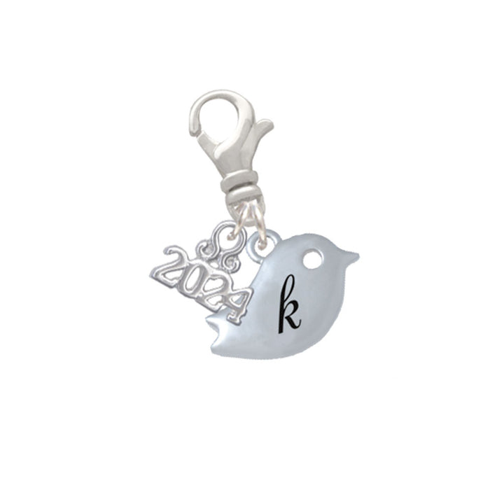 Delight Jewelry Silvertone Little Bird Initial - Clip on Charm with Year 2024 Image 11