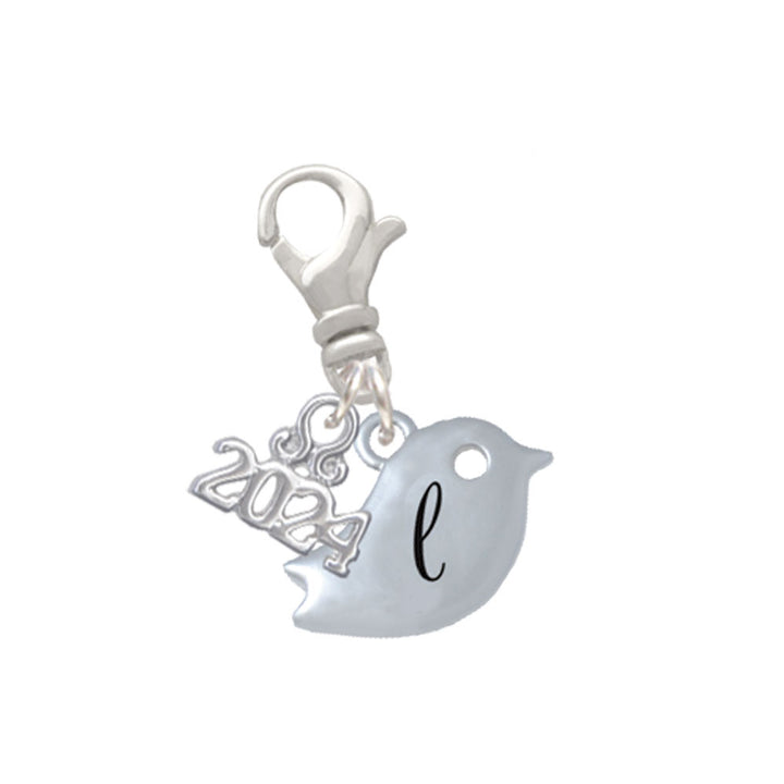 Delight Jewelry Silvertone Little Bird Initial - Clip on Charm with Year 2024 Image 12