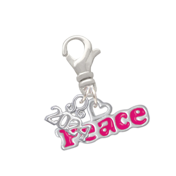 Delight Jewelry Peace with Heart Clip on Charm with Year 2024 Image 1