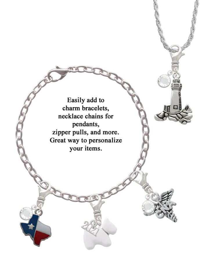 Delight Jewelry Little Sister with Heart Clip on Charm with Year 2024 Image 3