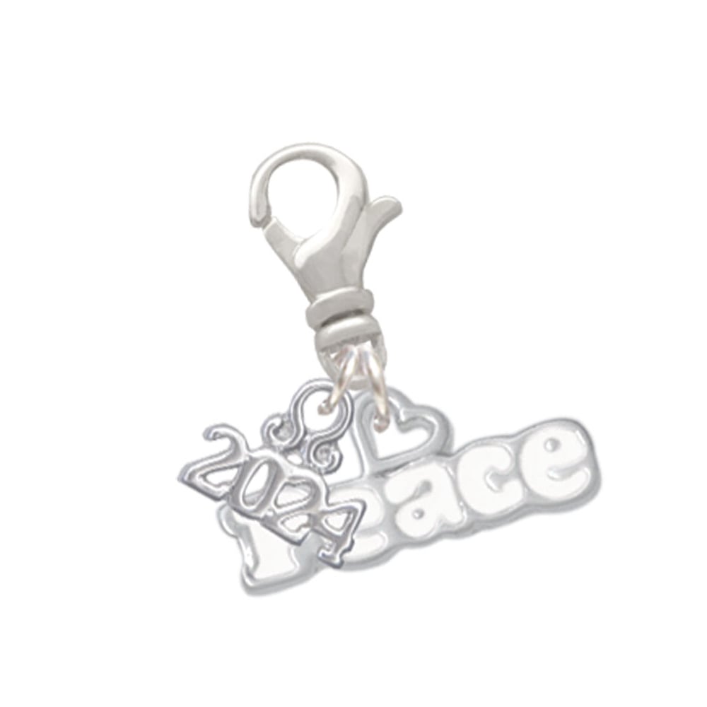 Delight Jewelry Peace with Heart Clip on Charm with Year 2024 Image 1
