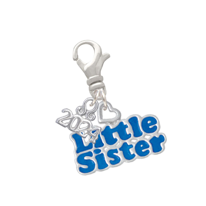 Delight Jewelry Little Sister with Heart Clip on Charm with Year 2024 Image 4