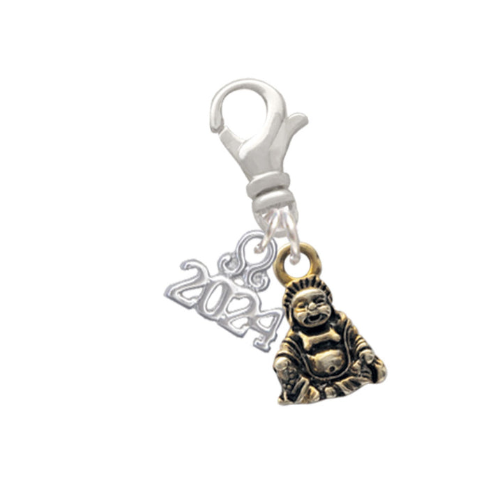 Delight Jewelry Plated Mini Buddha Clip on Charm with Year 2024 Image 4