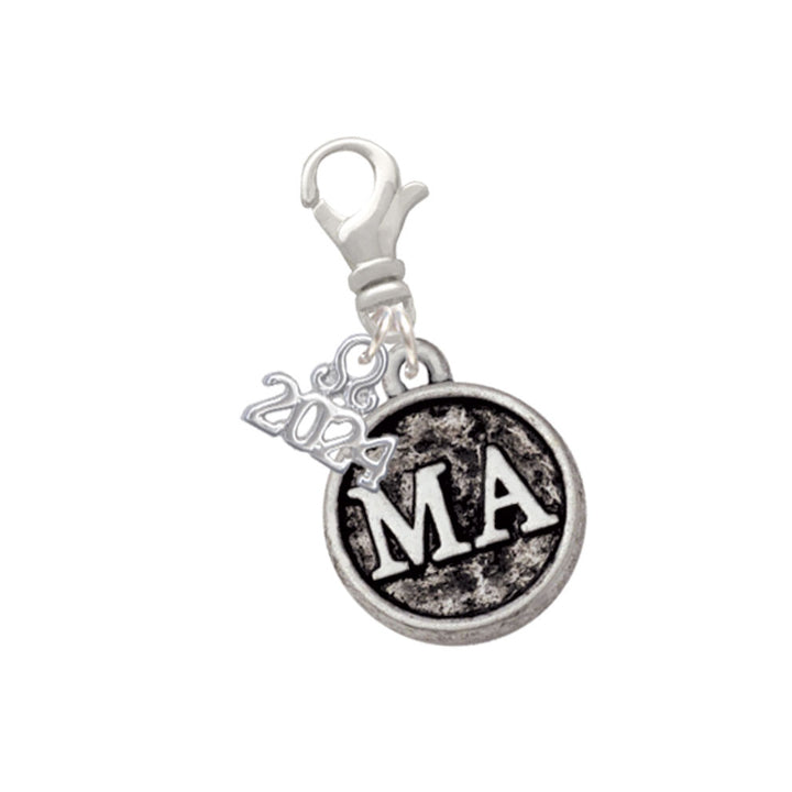 Delight Jewelry Silvertone Medical Assistant Caduceus Seal - Clip on Charm with Year 2024 Image 1
