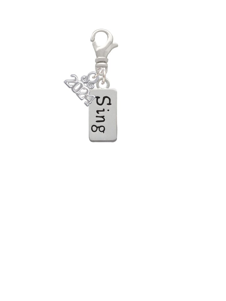 Delight Jewelry Silvertone Message Clip on Charm with Year 2024 Image 2
