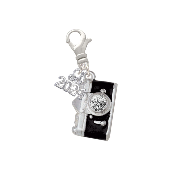 Delight Jewelry Silvertone Camera Clip on Charm with Year 2024 Image 1