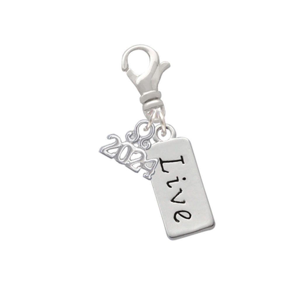 Delight Jewelry Silvertone Message Clip on Charm with Year 2024 Image 6