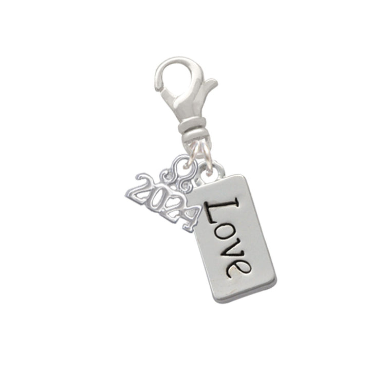 Delight Jewelry Silvertone Message Clip on Charm with Year 2024 Image 7