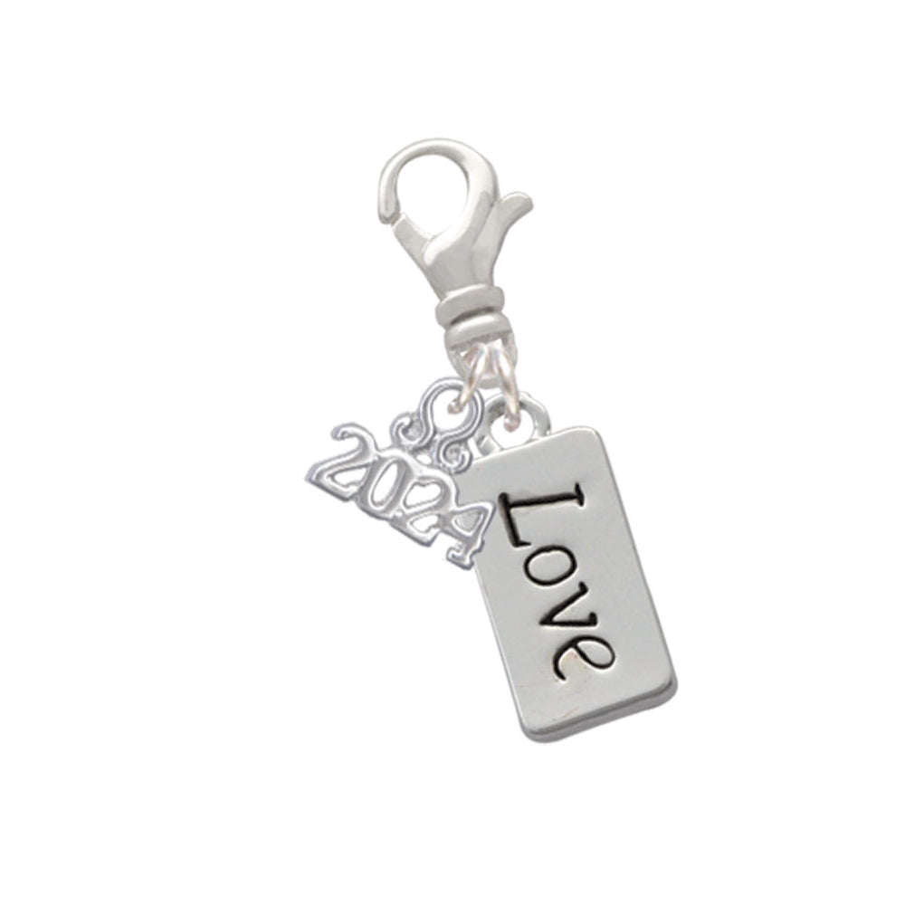 Delight Jewelry Silvertone Message Clip on Charm with Year 2024 Image 1