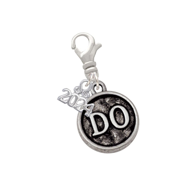 Delight Jewelry Silvertone Doctor Caduceus Seal Clip on Charm with Year 2024 Image 4