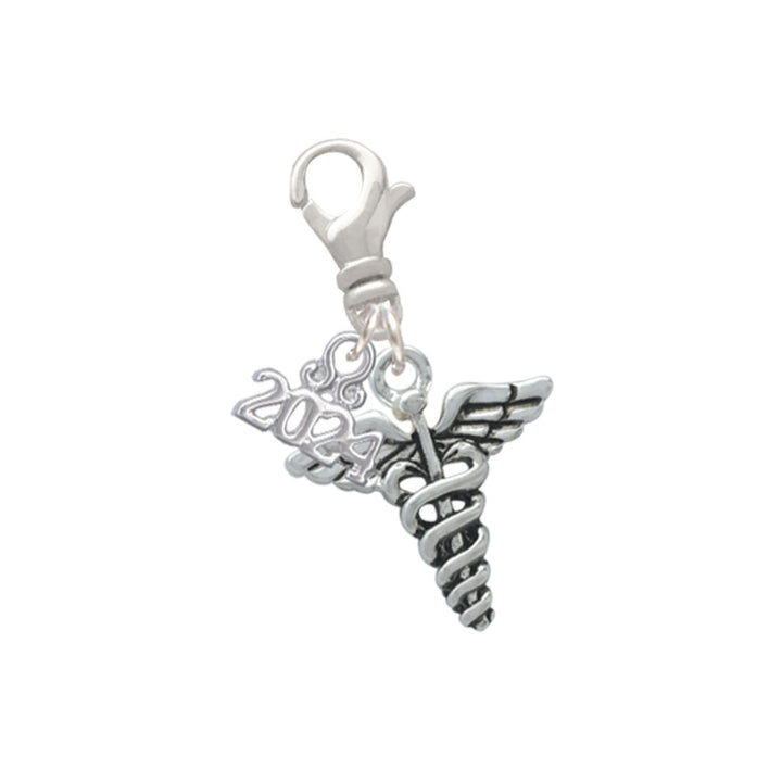 Delight Jewelry Caduceus Clip on Charm with Year 2024 Image 1