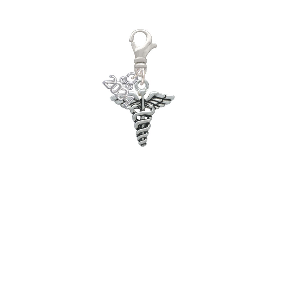 Delight Jewelry Caduceus Clip on Charm with Year 2024 Image 2