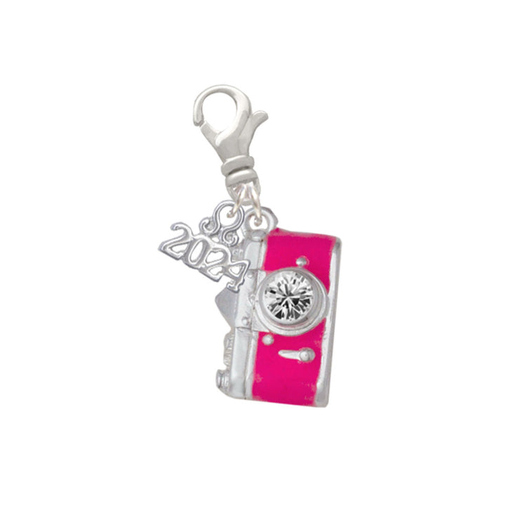 Delight Jewelry Silvertone Camera Clip on Charm with Year 2024 Image 4