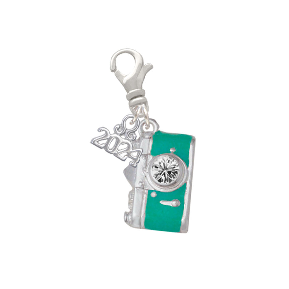 Delight Jewelry Silvertone Camera Clip on Charm with Year 2024 Image 6