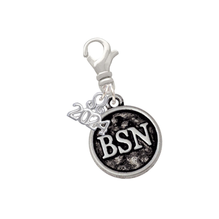 Delight Jewelry Silvertone Nurse Caduceus Seal Clip on Charm with Year 2024 Image 9