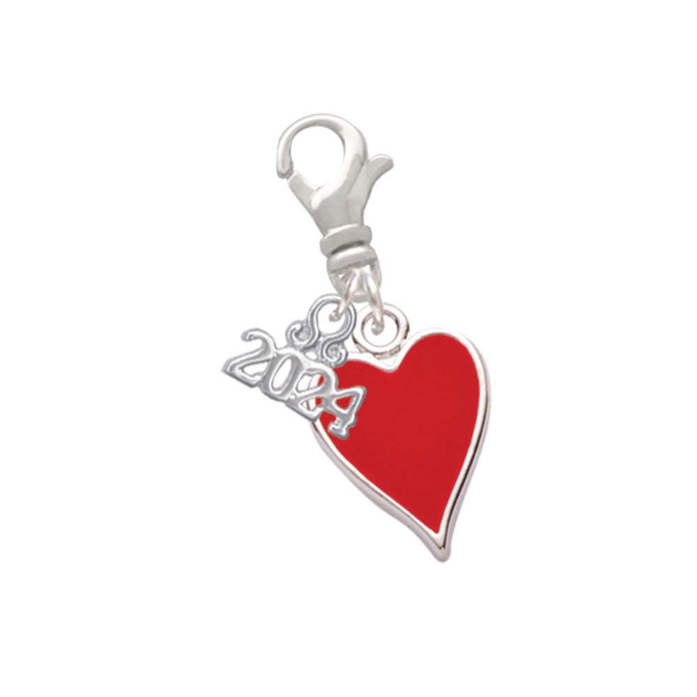 Delight Jewelry Silvertone Enamel Card Suit -Clip on Charm with Year 2024 Image 7