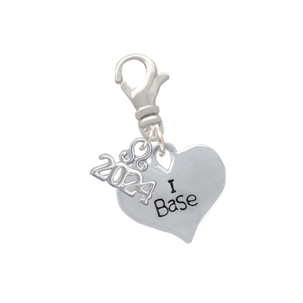 Delight Jewelry Silvertone Cheer Message Heart Clip on Charm with Year 2024 Image 4