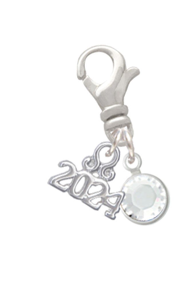 Delight Jewelry Crystal Channel Drop Clip on Charm with Year 2024 Image 2